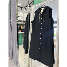 Meram Butik Nurgün Kapitone Yelek - Siyah - 46