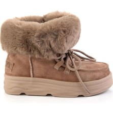 Bambi Vizon Hakiki Deri Kadın Bot & Bootie K02748100802