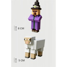 Minecraft Witch Cadı ve Beyaz Koyun Sheep Set Hareketli Eklemli Figür