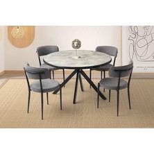 Erezoğulları Mobilya Nova Alfa Yuvarlak Açılır Mdf Mutfak Masa Sandalye Takımı 70X120