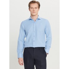 Altınyıldız Classics Tailored Fit Italyan Yaka Açık Mavi Erkek Gömlek ACE020261606_AMV