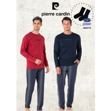 Pierre Cardin Erkek %100 Pamuk Uzun Kollu Lisanslı Bordo & Lacivert Iki Adet Pijama Takımı L1.PC.6095.002