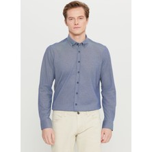 Altınyıldız Classics Slim Fit Düğmeli Yaka Lacivert Erkek Gömlek ACE020261468_LAC
