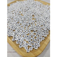 Bileklik Yassı Karışık Harf Boncuk 5.3 mm 50 gr (225 Adet)