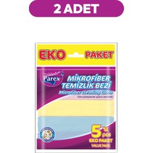 Parex Mikrofiber Temizlik Bezi 5'li Setli Paket 2 Adet Yüksek Emicilik ve Kolay Temizlik