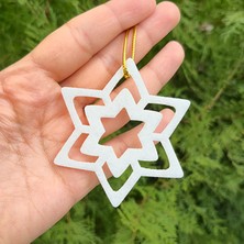 Bonvos Yılbaşı Çam Ağacı Süsleri 10 Adet Beyaz Yıldız Yeni Yıl Dekoru