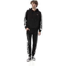 Cipo & Baxx CLR162 Erkek Eşofman Takımı-Siyah ve Beyaz Yazılı