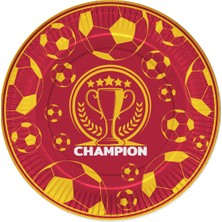 Party Country Karton Tabak 23CM 8li -Champion Sarı Kırmızı-