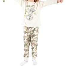 Erkek Çocuk Junior Army Kamuflaj Uyku Gözlüklü Pijama Takım