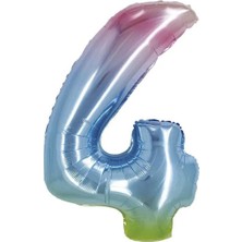 Party Country Rainbow 4 Rakam Folyo Balon 40"