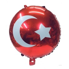 Party Country Türk Bayrağı Baskılı Folyo Balon - 18 Inç - 40 Adet