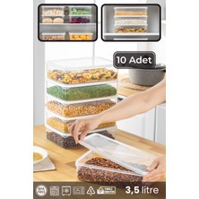 Bramble Life 10 Adet 3,5 Lt Dikdörtgen Kapaklı Buzdolabı ve Buzluk Düzenleyici
