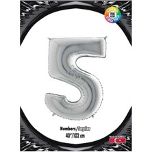 Party Country 5 Gümüş 40 Inch Folyo Balon