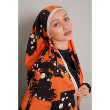 Levidor Oranj Fırça Izi Desenli Elegance Şal
