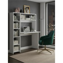 Freehome Premium Mdf Ürün Modern Kitaplıklı Çalışma Masası | Raflı Öğrenci ve Home Ofis Bilgisayar Masası
