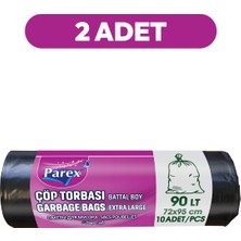 Parex Professional 10'lu Çöp Torbası Battal Boy 72 x 95 cm İkili Paket