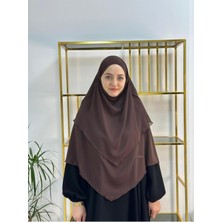 Erasra Class Tesettür Şifon Sufle,hazır Peçeli, Khımar ,hicap,kahve