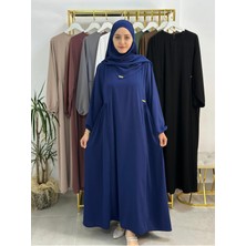 Erasra Class Sufle Esarplı Elbise Takım ,yandan Robalı .hac ve Umre Için Uygundur Acık Lacıvert