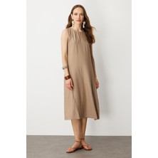 Accort Rahat Kalıp Coton Elbise-Vizon