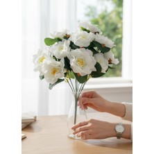 Nettenevime Yapay Çiçek Beyaz 10LU Gül Demeti 40*30CM