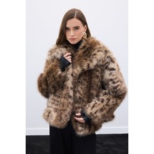 Sateen Leopar Desenli Kürk - Leopar