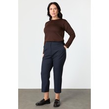 Accort Büyük Beden Ekose Pantolon-Lacı