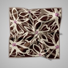 Piramit Naturel Eşarp | Çizgisel Papatya