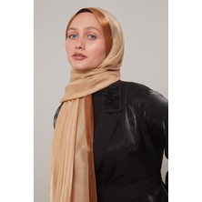 Lêvi D'or Sütlü Kahve Şerit Desen Kehribar Şal