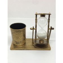 Lebron Antika Tasarımlı Dekoratif Kalemlik ve Kum Saati Dekorasyon Ev Ofis Sevgiliye Hediyelik