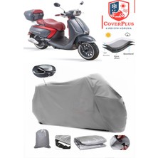 Autozel Bisan Rival Motor Brandası Gri Arka Çanta Uyumlu Motorsiket Brandası Motor Örtüsü Çadır Su Geçirmez Motosiklet Kılıfı Motor Brandası