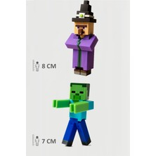 Minecraft Witch Cadı  ve Zombi Set Hareketli Eklemli Figür