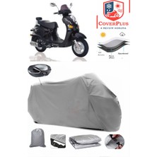 Autozel Kanuni Classic 125 Motor Brandası Gri Arka Çanta Uyumlu Motorsiket Brandası Motor Örtüsü Çadır Su Geçirmez Motosiklet Kılıfı Motor Brandası