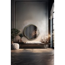 Premium Asimetrik Yuvarlak Dekoratif Ayna Dresuar Aynası – Zarif Duvar Aynası