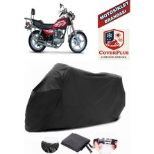 Autozel Kuba KB150-25 Motor Brandası Siyah Motorsiket Brandası Motor Örtüsü Çadır Su Geçirmez Motosiklet Kılıfı Motor Brandası