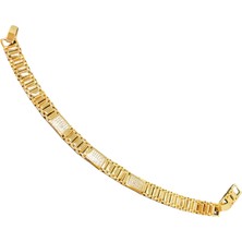 Fm Xupıng Gold Renk Zirkon Taşlı Trend 3 Dikdortgen Taşlı Model Metal Kısımlar Altın Renk 19 cm Uzunluğunda 7 Mm. Genişliginde  Xupıng  Bileklik (Kod XP2658)