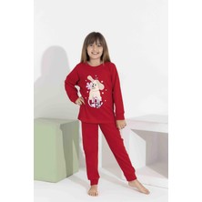 Rapapa Kız Çocuk Pamuklu  Uzun Kollu Köpek Baskılı Pijama  8408KI