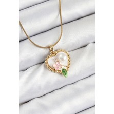 TunaStore 316L Çelik Sanatsal Portre Model Gold Renk Kadın Kolye