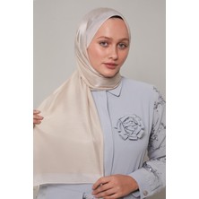 Lêvi D'or Krem Şerit Desen Kehribar Şal