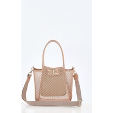 Explosion Örgü Desenli, Metal Logolu, Kadın Çanta.