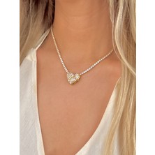 Youes Jewelry Çelik Dönmeyen Su Yolu Kolye Zirkon Taşlı Kolye