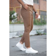 Mero Life Erkek Taba Kaliteli Esnek Likralı Bilek Boy Kumaş Pantolon