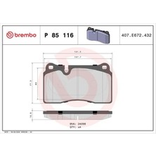 Brembo P85116 On Fren Balatasi 22990625 70001081 7L6698151K