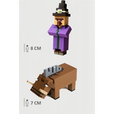 Minecraft Witch Cadı ve Hoglin Set Hareketli Eklemli Figür