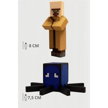 Minecraft Villager Köylü ve Squid Kalamar Set Hareketli Eklemli Figür