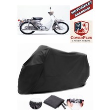 Autozel Honda C70 Super Cub Motor Brandası Siyah Motorsiket Brandası Motor Örtüsü Çadır Su Geçirmez Motosiklet Kılıfı Motor Brandası