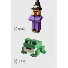 Minecraft Witch Cadı ve Yeşil Kurbağa Frog Set Hareketli Eklemli Figür
