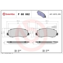 Brembo P68062 On Fren Balatasi 4106000Q0L 4106000Q1E 4106000Q1K