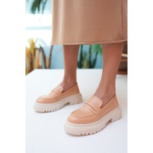 Angelina Jones Lopes Kadin Findik Nude Oxford Ayakkabi