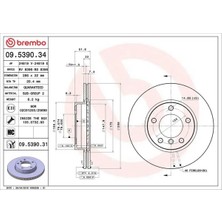 Brembo 09539031 Fren Diski On 34111160674 34111160981 34111162282 (2 Adet Fiyatıdır)