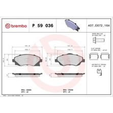 Brembo P59036 On Fren Balatasi 09200108 1605081 1605092